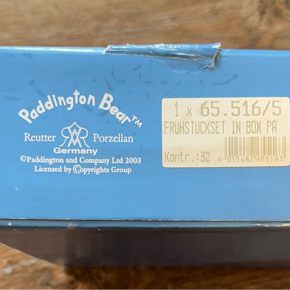 Paddington Bear Tea Set 3 Pcs Childs Cup Bowl Plate Reutter Porzellan GERMANY - Picture 3 of 3